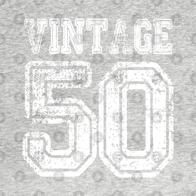 Vintage 50 2050 1950 T-shirt Birthday Gift Age Year Old Boy Girl Cute Funny Man Woman Jersey Style by arcadetoystore